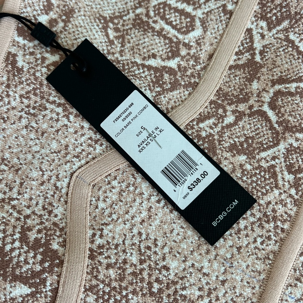 BCBGMAXAZRIA Women's Snakeskin Cocktail Dress Small - Picture 3 of 5